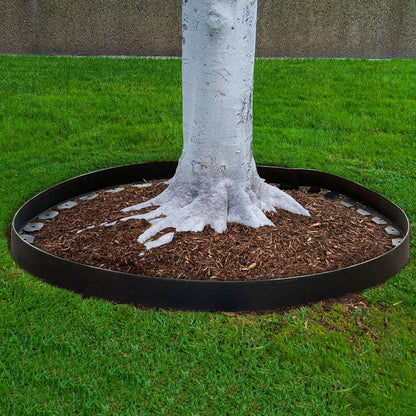 Garden Edging Border 33ft, 2in Tall Plastic Straight Top Lawn Edging Landscaping Edging Kit with 30pcs Spikes for Paver Edging, Grass Edging, Flower Beds, Yard, Black