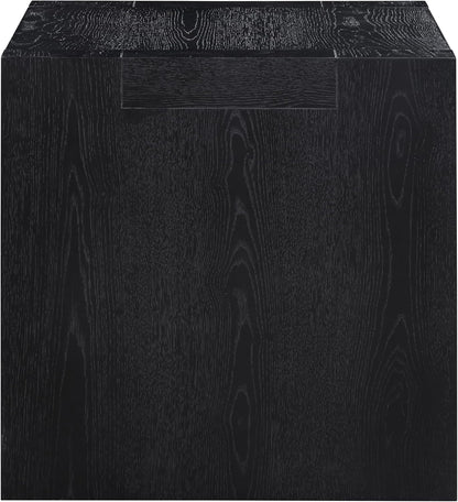 Steve Silver Furniture Aubrey Black End Table, Living Room/Bedroom, Contemporary/Modern Design, Bottom Storage Shelf, Chair Side/Media Table, 24'L x 24" W x 24" H, Black
