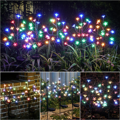 Solar Garden Lights Waterproof, Solar Outdoor Lights Decorative 8Pack, 160Led Solar Powered Flowers Garden Decor, Outdoor Fairy Light for Yard,Pathway,Lawn,Outside Decorations