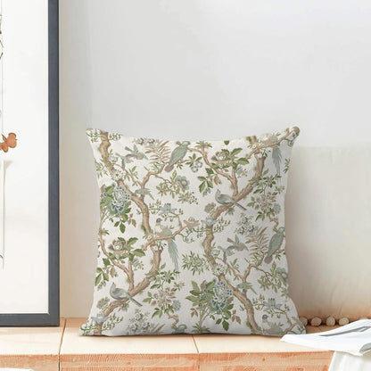 CXMEIFLY Chinoiserie Spring Pillow Covers 20 x 20 Inch Set of 2 for Sage Green Blue Vintage Flowers Bird Decor Throw Pillows Plant Farmhouse Outdoor Decorative Cushion Cases for Couch Bed Decorations