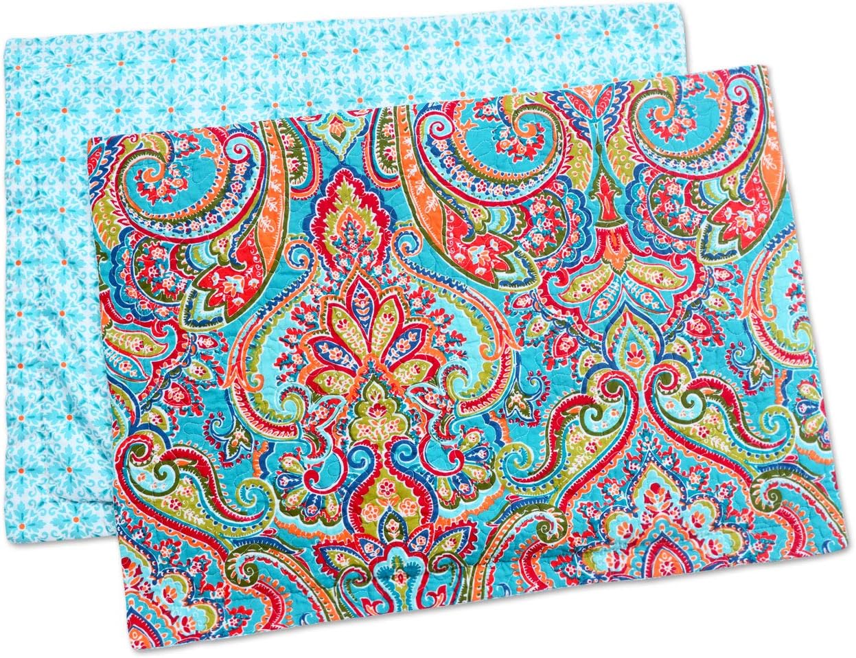 NEWLAKE Quilted Cotton Bed Pillowcases,European Gorgeous Floral Pattern, 2 Pieces, 20x36 Inch