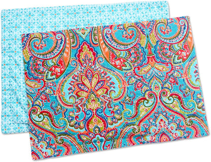 NEWLAKE Quilted Cotton Bed Pillowcases, European Gorgeous Floral Pattern, 2 Pieces, 20x27 Inch