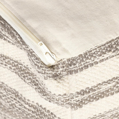 REDEARTH · Tufted Pouf Ottoman with Filler Textured Storage Cube Bean Bag Pouffe Footrest for Living Room, Bedroom, Nursery, Kidsroom; 100% Cotton (17.5"X17.5"X17.5", Melange Delight Taupe)