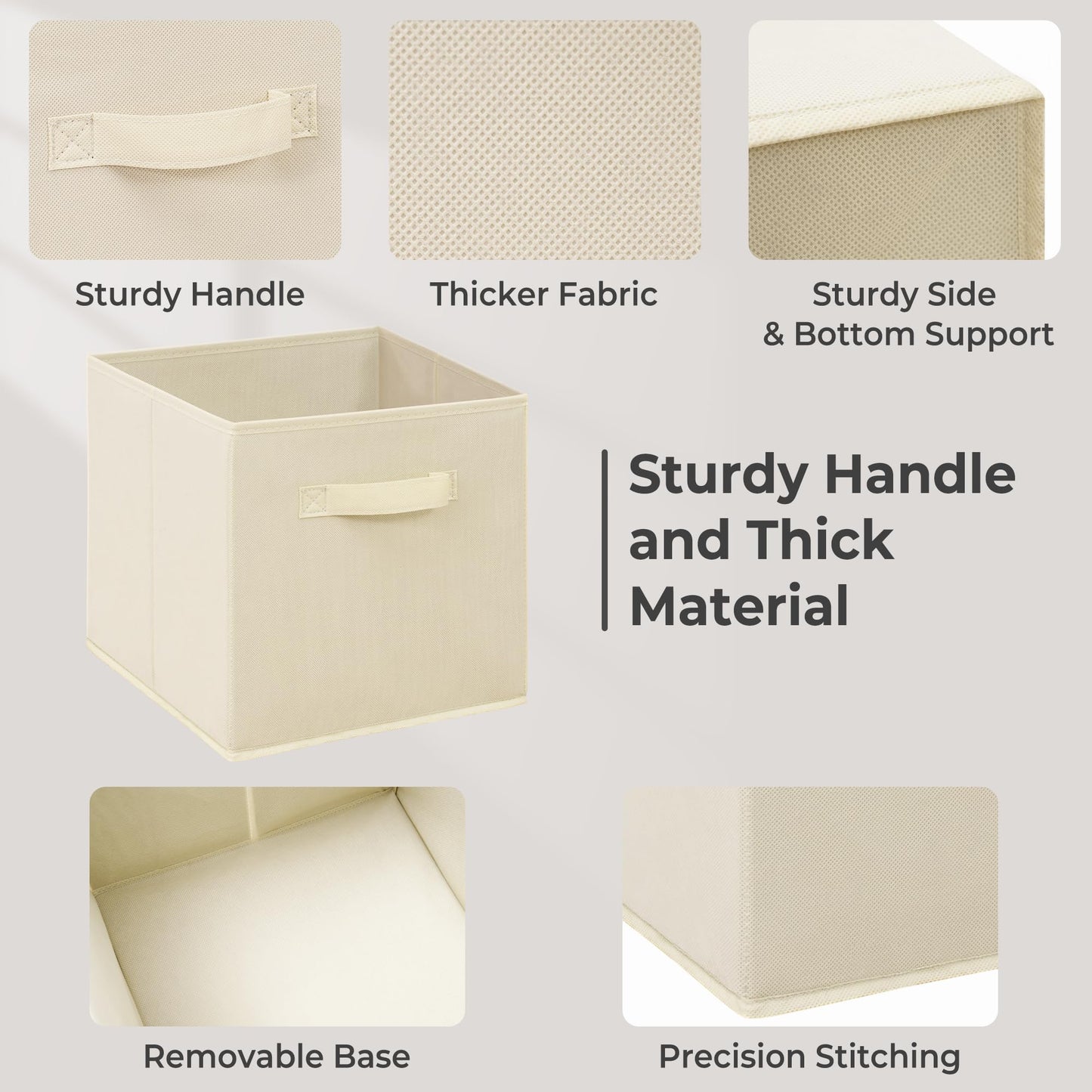 STORAGEIDEAS 11 Inch Fabric Storage Cubes, Sturdy Foldable Storage Bins, Heavy Duty Cube Organizer