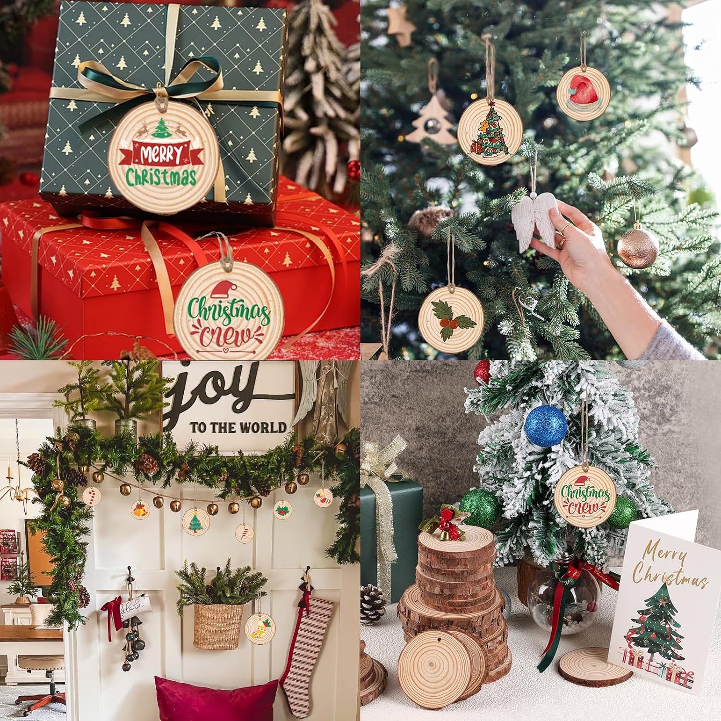 36 Pack Nature Wood Slices for Crafts,3.1-3.5In Unfinished Natural Wood Rounds.Wood Circles Predrilled with Hole and 20m Rope for Wooden Craft Supplies,Painting,Wooden Ornaments,DIY Gifts