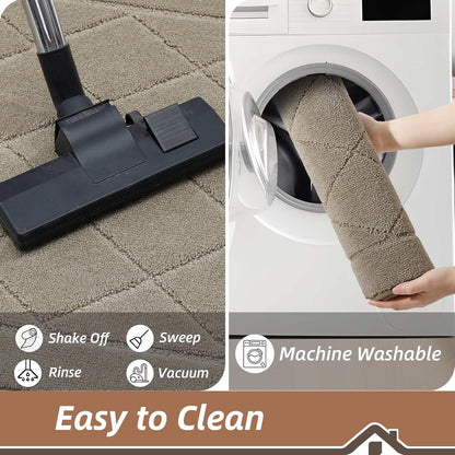 BEQHAUSE Dirt Trapper Door Mat 32" x 48", Doormat Non-Slip Entryway Rugs Washable, Dog Door Mat Stain Resistant and Absorbent Welcome Floor Mat for Front Back Door, Muddy Wet Shoes & Paws, Beige