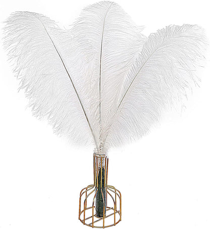 THARAHT 12pcs White Ostrich Feathers Natural Bulk 16-18Inch 40cm-45cm for Wedding Party Centerpieces Easter Gatsby and Home Decorate Ostrich Feathers
