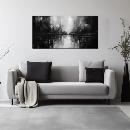 Abstract Wall Pictures for Living Room,Black Art Paintings for Wall Office Wall Art Bedroom Wall Decor 20 x 40 Inch