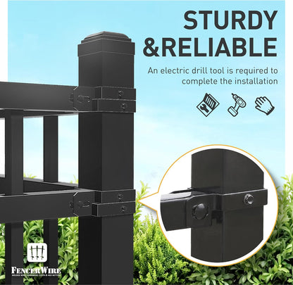 Fencer Wire Heavy Duty Garden Fence Bracket, Metal Steel Connector for Post and Panel Connection, Accessories of Metal Fencing Border