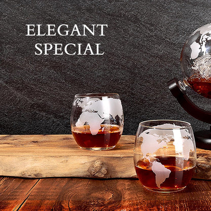 Whiskey Glass for Men, Whiskey Globe Glass for Liquor, Bourbon, Vodka, Cocktails, Scotch liquor Father's Day Anniversary Unique Gifts - 310ml Gifts for Men, 2 pcs