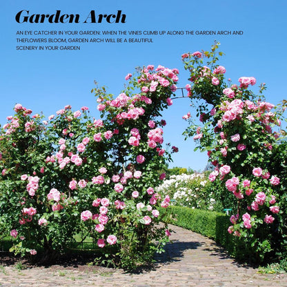 Metal Pergola Arbor Garden Arch - 4.6 * 7.8 or 6.4 * 7.5Ft, Assemble Freely 2 Sizes for Various Climbing Plant, Bridal Party Decoration