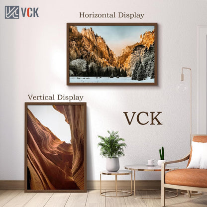 VCK 27x40 Brown Poster Frame 3 Pack, Wood Picture Frame with Exclusive Wood Grain, Wall Mounting Hanging