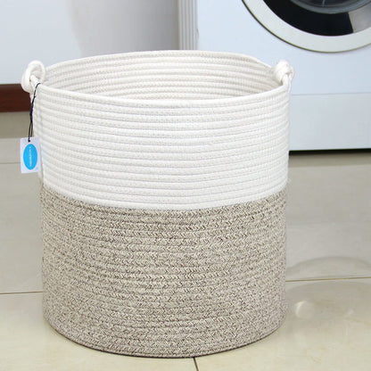 Casaphoria Natural Woven Cotton Rope Storage Basket for Organizing Towels Blanket Laundry Baskets
