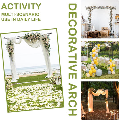 Outvita 7Ft Garden Arch Arbor, Steel Frame Stand Trellis, Arbour Archway for Wedding Ceremony Decoration Plant Climbing Rose Vines Lawn Courtyard Patio Pathway Black