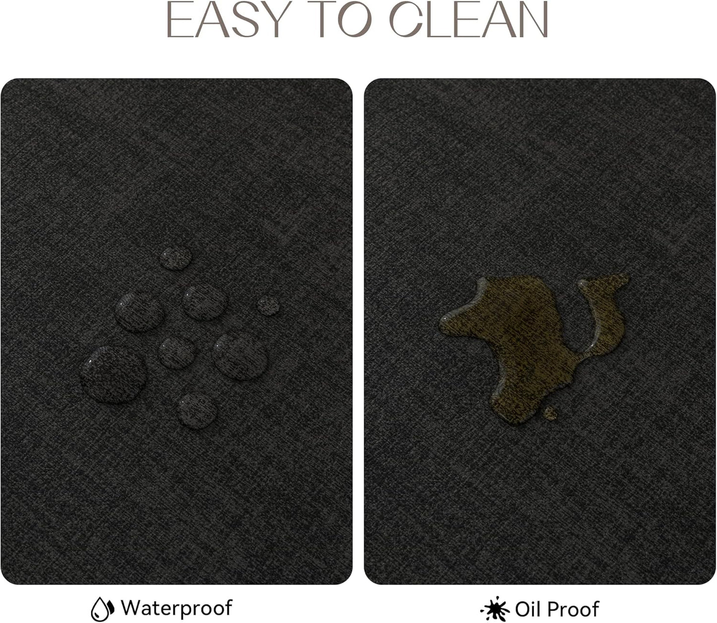 Romanstile Vinyl Placemats Set of 4-12 X 18 Inch - Heat Resistant Place Mats 100% Waterproof Oilproof Wipeable Reversible Faux Leather Table Mats for Kitchen/Dining/Party/Holiday, Black