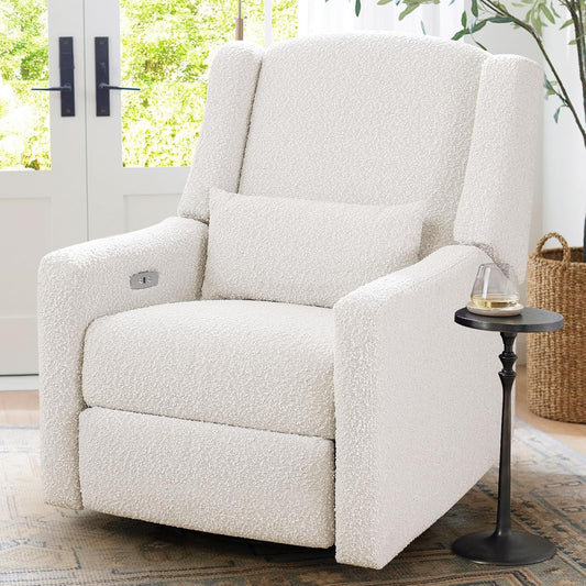 Power Recliner Chair Swivel Glider, Large Rocker Recliner w/USB Charging Port, Boucle Upholstered