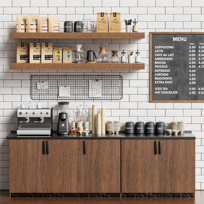 Heimlove 40 Inches Floating Shelves for Wall,9.3" Deep Walnut Long Floating Shelves Set of 2,Large Display Shelf & Storage Shelf,Wall Shelf for Bathroom Bedroom Living Room Kitchen Office