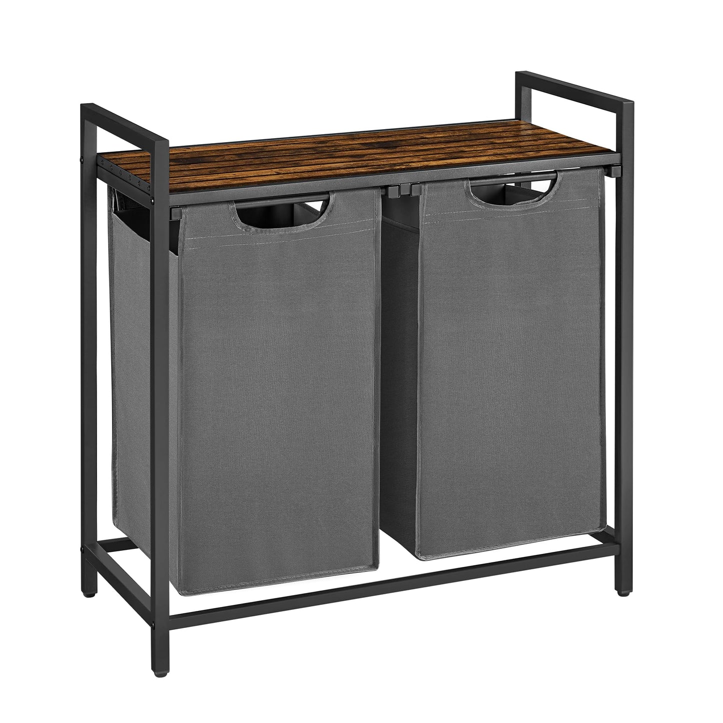 VASAGLE Laundry Hamper, Laundry Basket, Laundry Sorter with 2 Pull-Out and Removable Bags, Shelf
