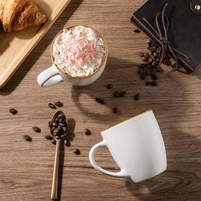 GBHOME Ceramic Coffee Mugs Set of 4, 12oz Stoneware Coffee Mugs Set For Dad Mom Women MEN, Light Weight Ceramic Coffee Cups for Latte/Tea/Beer/Hot Cocoa, Dishwasher & Microwave Safe