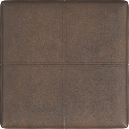 HomePop Home Decor |K2380-E910 | Luxury Large Faux Leather Square Storage Ottoman | Ottoman with Storage for Living Room & Bedroom, Brown Faux Leather