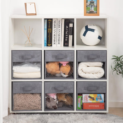 STORAGEIDEAS Storage Bins with Clear Window, 11x11 Storage Cubes, Collapsible Cube Storage Box