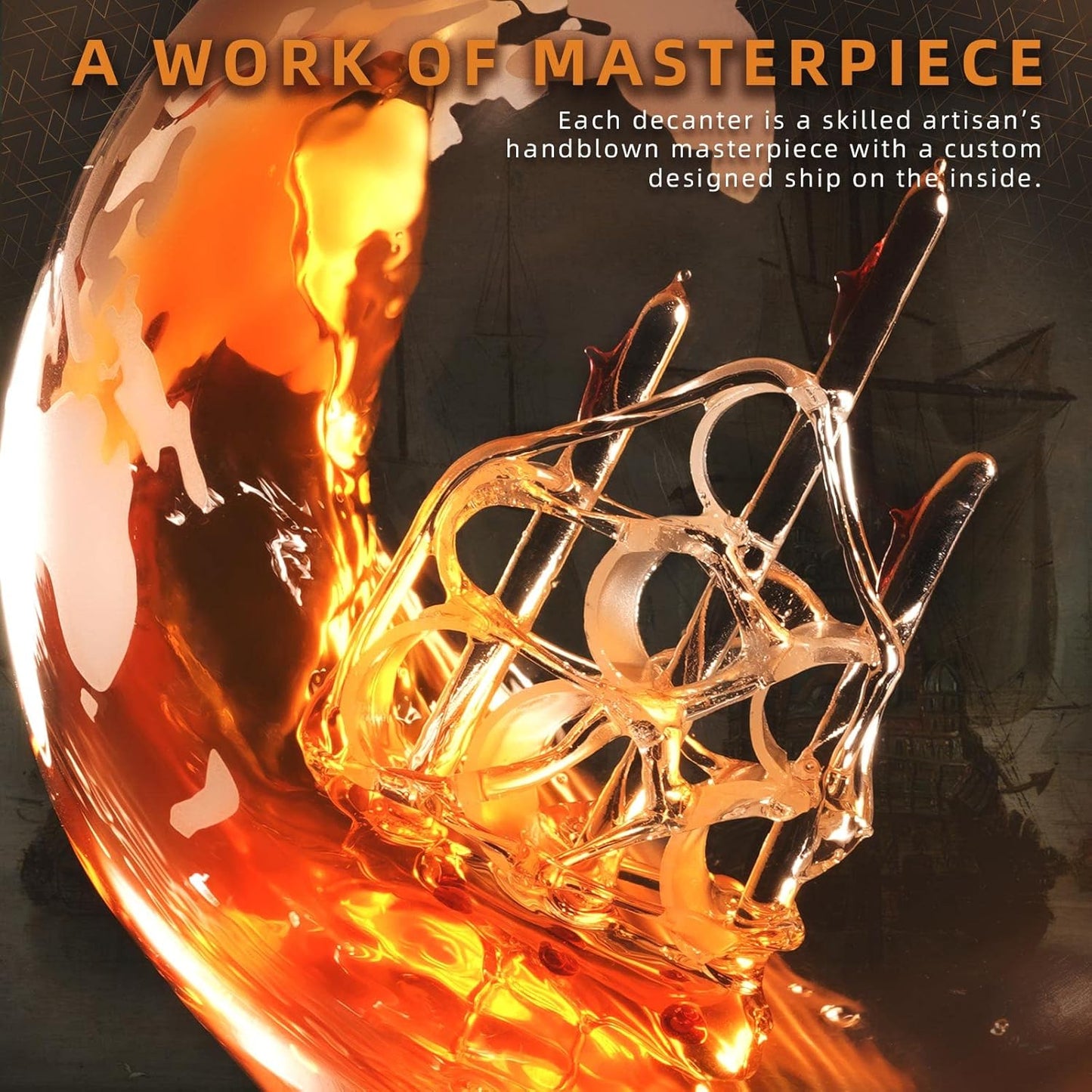 Gifts for Men Dad Husband Christmas, Whiskey Globr Decanter Set with 4 Etched Globe Glasses, Unique Anniversary Birthday Gifts for Brother Boyfriend, Cool Stocking Stuffers Bourbon Whikey Gifts