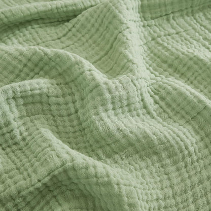 EMME Cotton Throw Blanket for Couch Soft Airy Muslin Bed Blankets Lightweight Breathable Blanket All Season Gauze Blanket, Sage Green