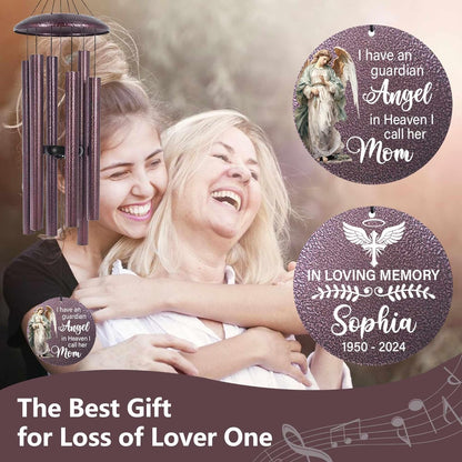 ASTARIN 36" Large Deep Tone Personalized Sympathy Wind Chimes, Memorial Wind Chime for Loss of Mother Father Loved One, Angel Bereavement Gifts Decor Outdoor Patio Garden Graveyard