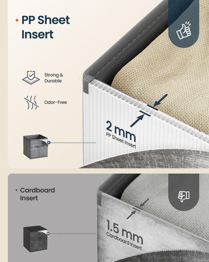 SONGMICS HOME Foldable Storage Cubes Set of 10, Fabric Shelf Organizer Bins with Handles, Closet