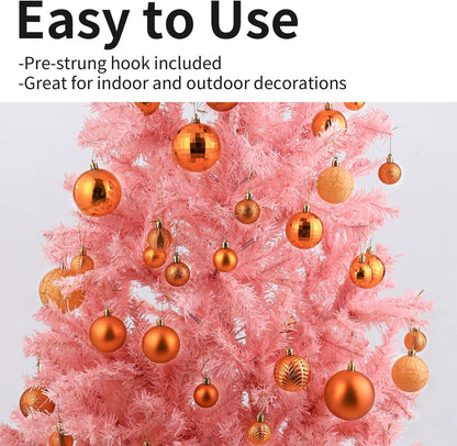 LANGXUN 36pcs Copper Orange Christmas Tree Decorations Balls, Bolas De Navidad, 2025 Christmas Decor, Indoor Outdoor Shatterproof Christmas Ornaments, Xmars Party Wedding Suppiles