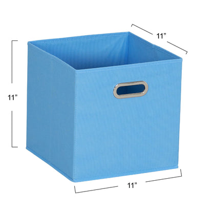 Household Essentials 6 ct Open Fabric Cube Storage Bins, Carolina Blue