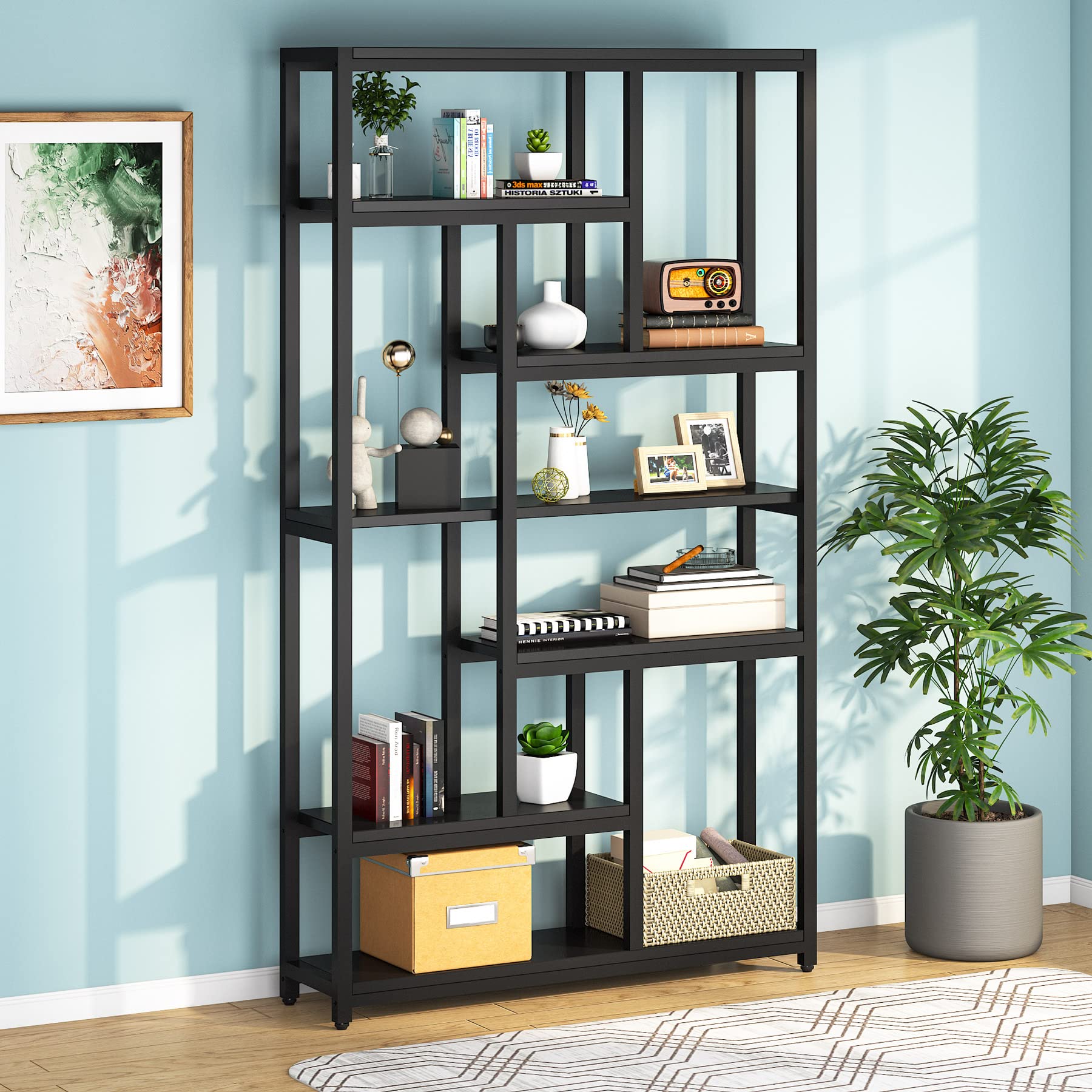 Tribesigns 79 Inch Bookshelf, 7-Tier Tall Bookcase with 10-Open Shelf