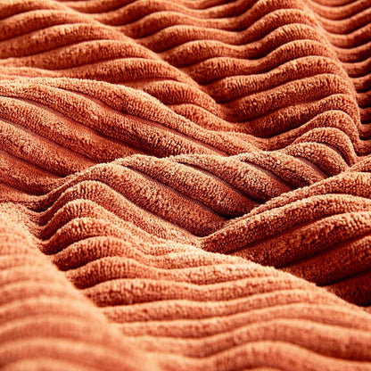 Fancy Homi Set of 2 Burnt Orange Decorative Throw Pillow Covers 26x26 Inch for Living Room Couch Bed, Boho Farmhouse Fall Home Decor, Soft Corss Corduroy Patchwork Textured Cushion Case 66x66 cm