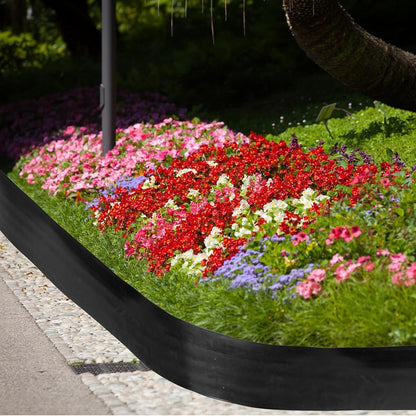 6 Inch Tall 66 ft Length Landscape Plastic Edging Kit with Hammer Spikes Plastic Garden Flower Bed Edging Landscape Border for Gardens Border Grass Yard Lawn (Black)
