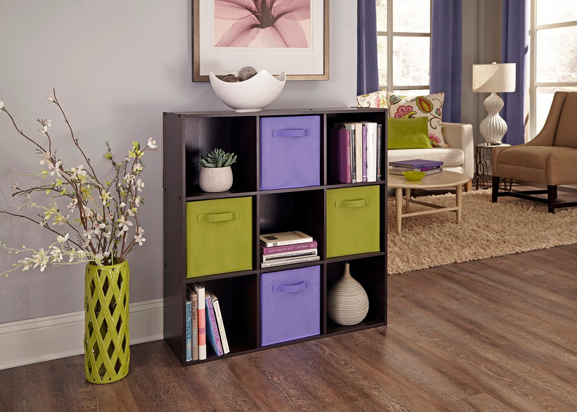 ClosetMaid Cubeicals 9 Cube Storage Shelf Organizer Bookshelf, Stackable, Square Shape, Easy