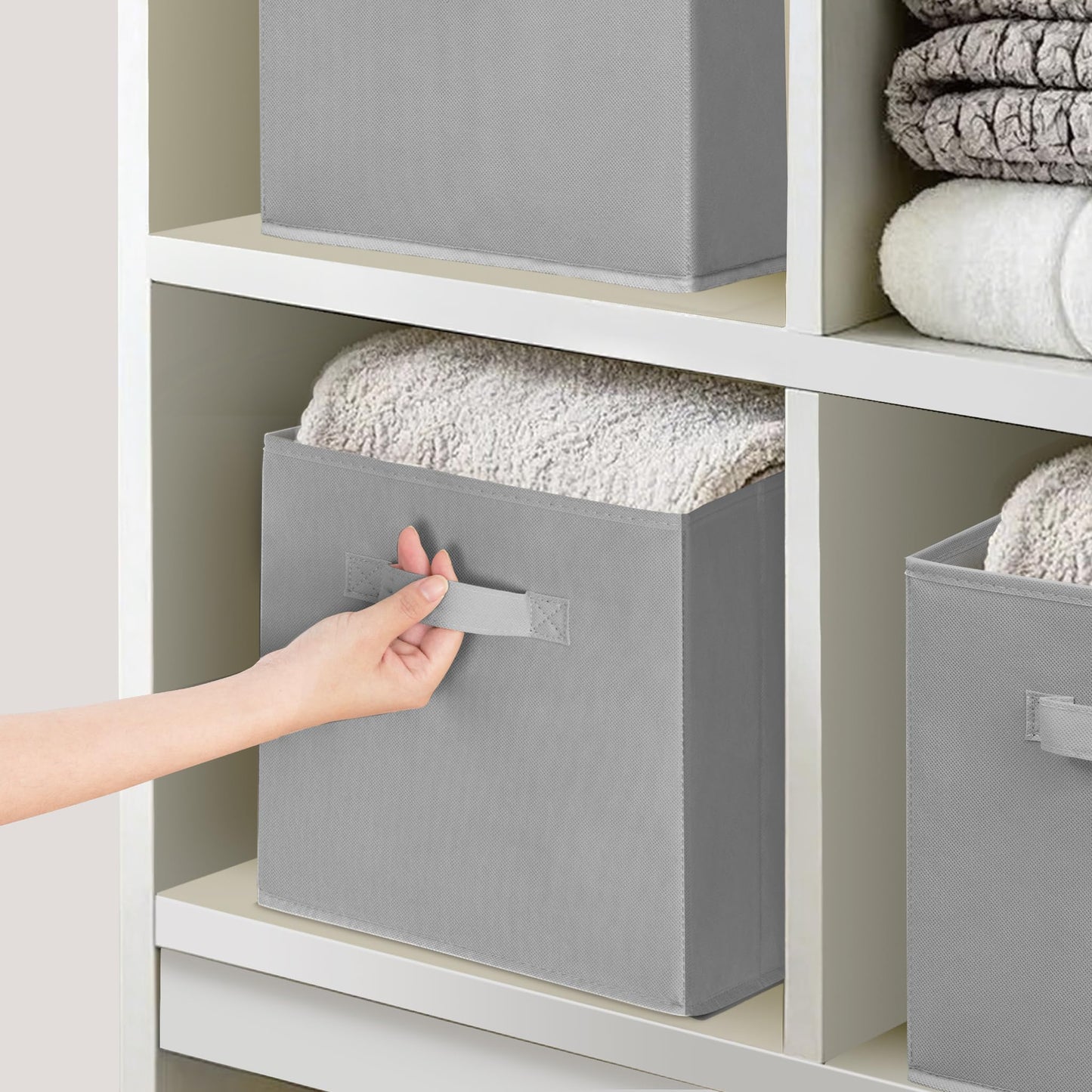 STORAGEIDEAS 11 Inch Fabric Storage Cubes, Sturdy Foldable Storage Bins, Heavy Duty Cube Organizer