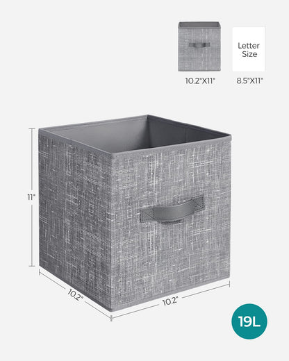 SONGMICS Storage Cubes, Set of 6, 11-Inch Foldable Closet Organizers