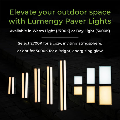 LUMENGY Paver Light Slim 0.5x8 Inch Glare-Free Brick Lighting for Pavers, Walls, Driveway, Pathway & Garden, 5000K 12V Waterproof, Drive-Over Rated