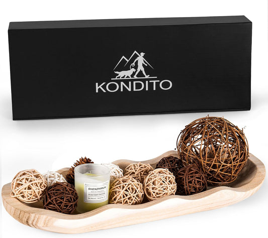 Wavy Edge Wooden Dough Bowl for Decor 16"L Lightweight Paulownia Wood Hand Carved Decorative Wooden Farmhouse Fruit Bowl Handmade, Home Decoration Centerpiece, Table Display Bowl