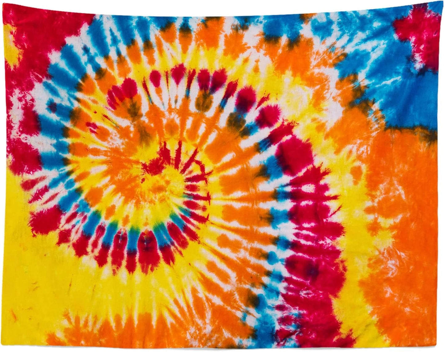 Loccor 7x5ft Tie Dye Tapestry Red Yellow Orange Blue Swirl Vortex Psychedelic Abstract Tapestry Bedroom Living Room College Hippie Bohemian Wall Hanging （Pattern Painted on Polyester Fabric）