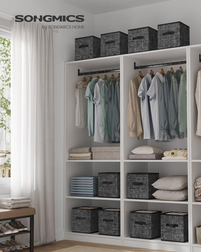 SONGMICS Storage Cubes, Set of 10, 11-Inch Foldable Closet Organizers