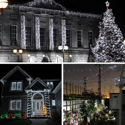 4 Pack Solar String Lights Outdoor, Extra-Long 400LED Solar Fairy Lights Waterproof, Outdoor Twinkle Light Silver Wire 8 Modes Fairy Light for Tree Garden Party Xmas Wedding Decor (Cool White)