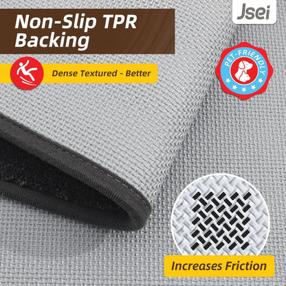 JSEI Entryway Rugs Doormat 20"x32", Non-Slip Dirt Trapper Door Mats Indoor, Washable Absorbent and Stain Resist Welcome Floor Mat for Front Door, Dog Door Mat, Muddy Wet Shoes & Paws, Dark Grey