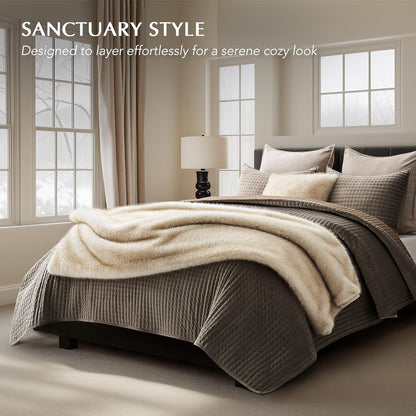 Luxury Faux Fur Throw Blanket, Soft Fluffy Faux Mink Blankets for Bed, Couch, Sofa, Thick Cozy Plush Warm Fur Throws with Reversible Velvet, Tipped Golden Fox, 60"x80"