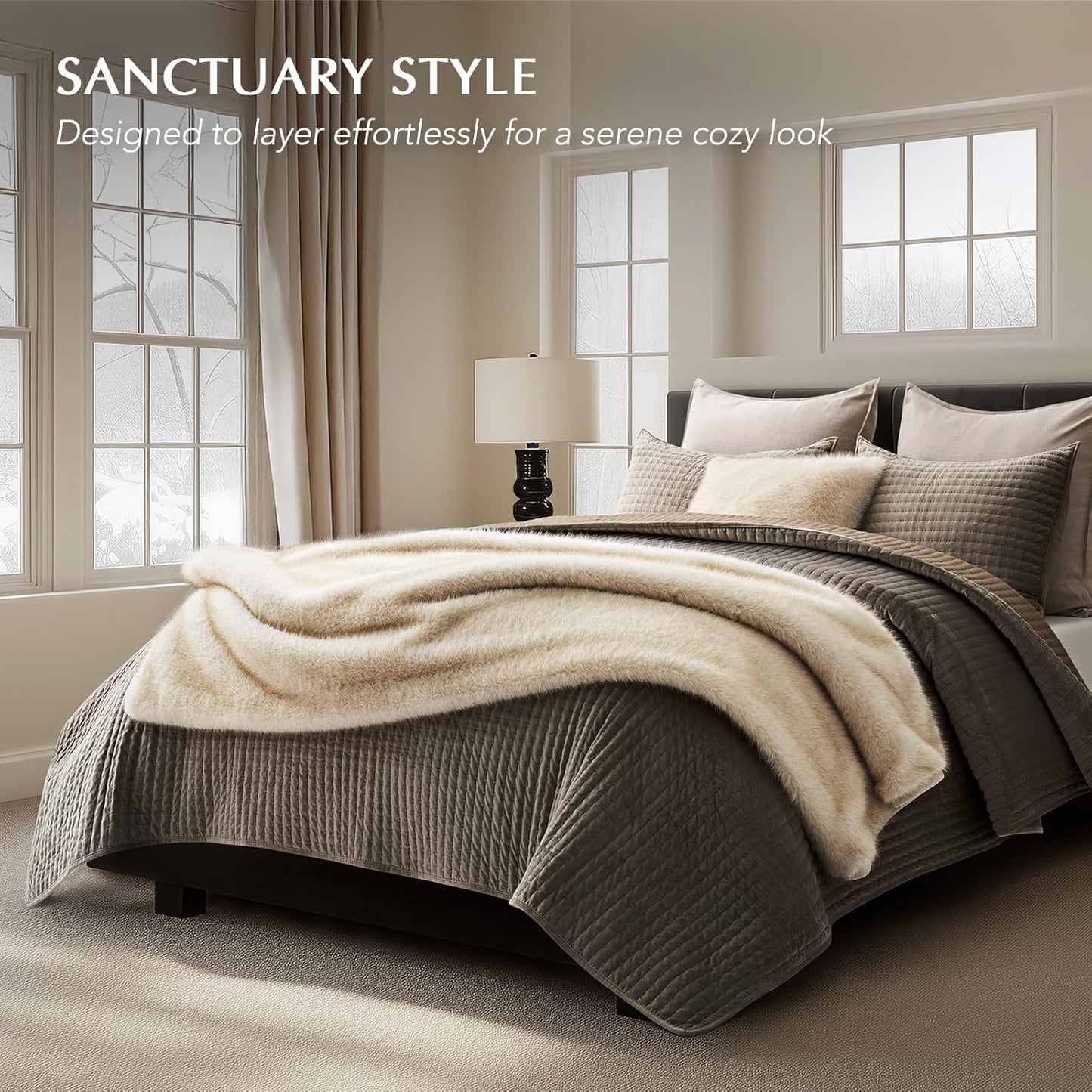 Luxury Faux Fur Throw Blanket, Soft Fluffy Faux Mink Blankets for Bed, Couch, Sofa, Thick Cozy Plush Warm Fur Throws with Reversible Velvet, Tipped Golden Fox, 50"x60"