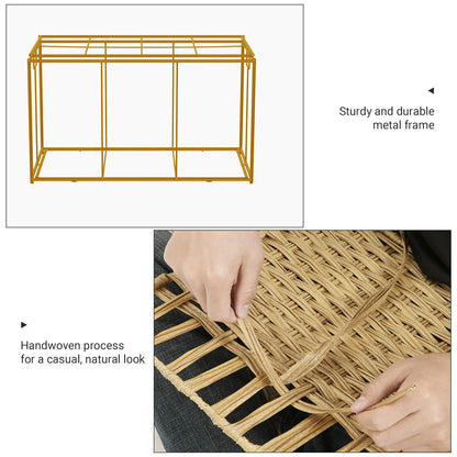 SONGMICS Storage Basket with Lid, Woven Blanket Storage Bin with Handles, Foldable, Removable