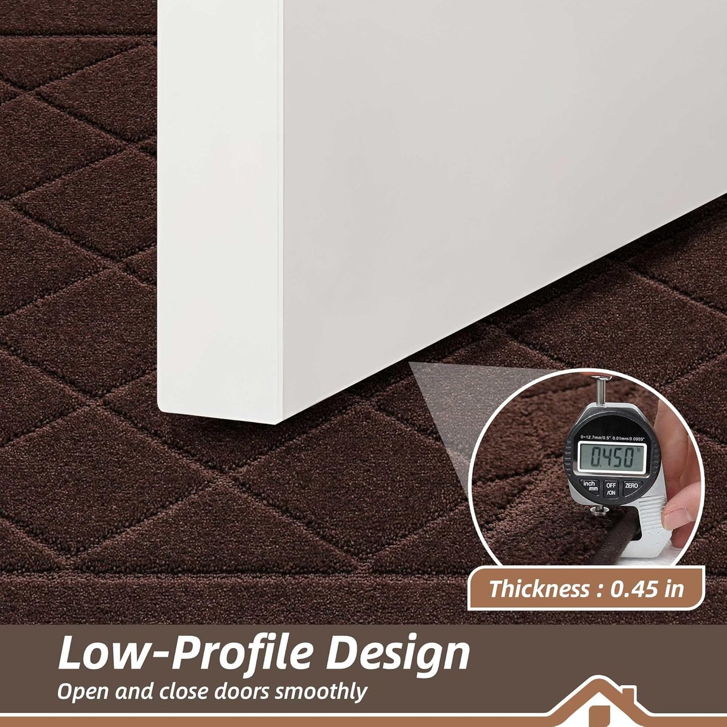 BEQHAUSE Dirt Trapper Door Mat 24" x 60", Doormat Non-Slip Entryway Rugs Washable, Dog Door Mat Stain Resistant and Absorbent Welcome Floor Mat for Front Back Door, Muddy Wet Shoes & Paws, Brown