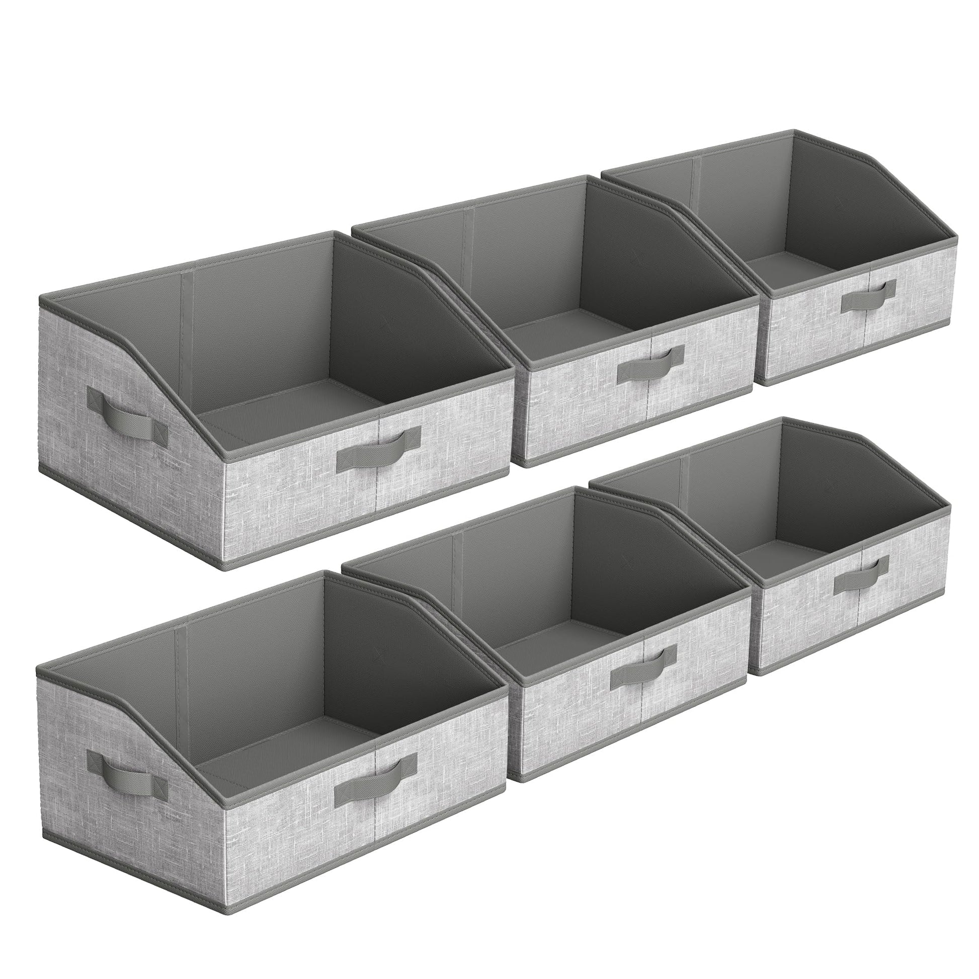 SONGMICS Storage Baskets, Set of 6, Foldable Closet Organizer for Shelves