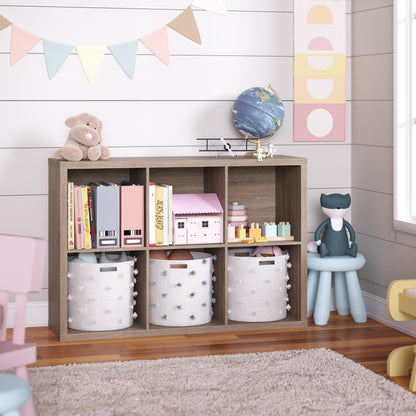 ClosetMaid 6 Cube Storage Shelf Organizer Bookshelf with Back Panel, Easy Assembly, Wood, Weathered