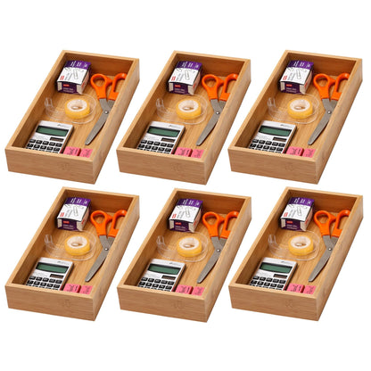 YBM Home Bamboo Drawer Organizer Storage Box for Kitchen Drawer, Junk Drawer, Office, Bedroom